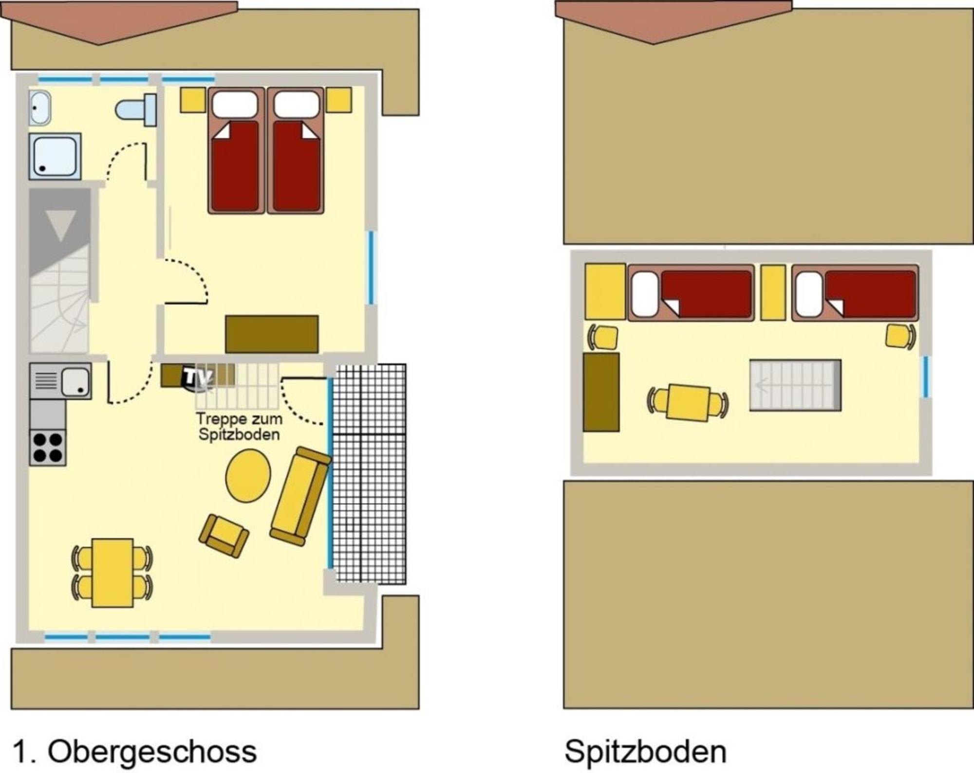 Ferienwohnung Nr 02 Og Spitzboden Born Bagian luar foto